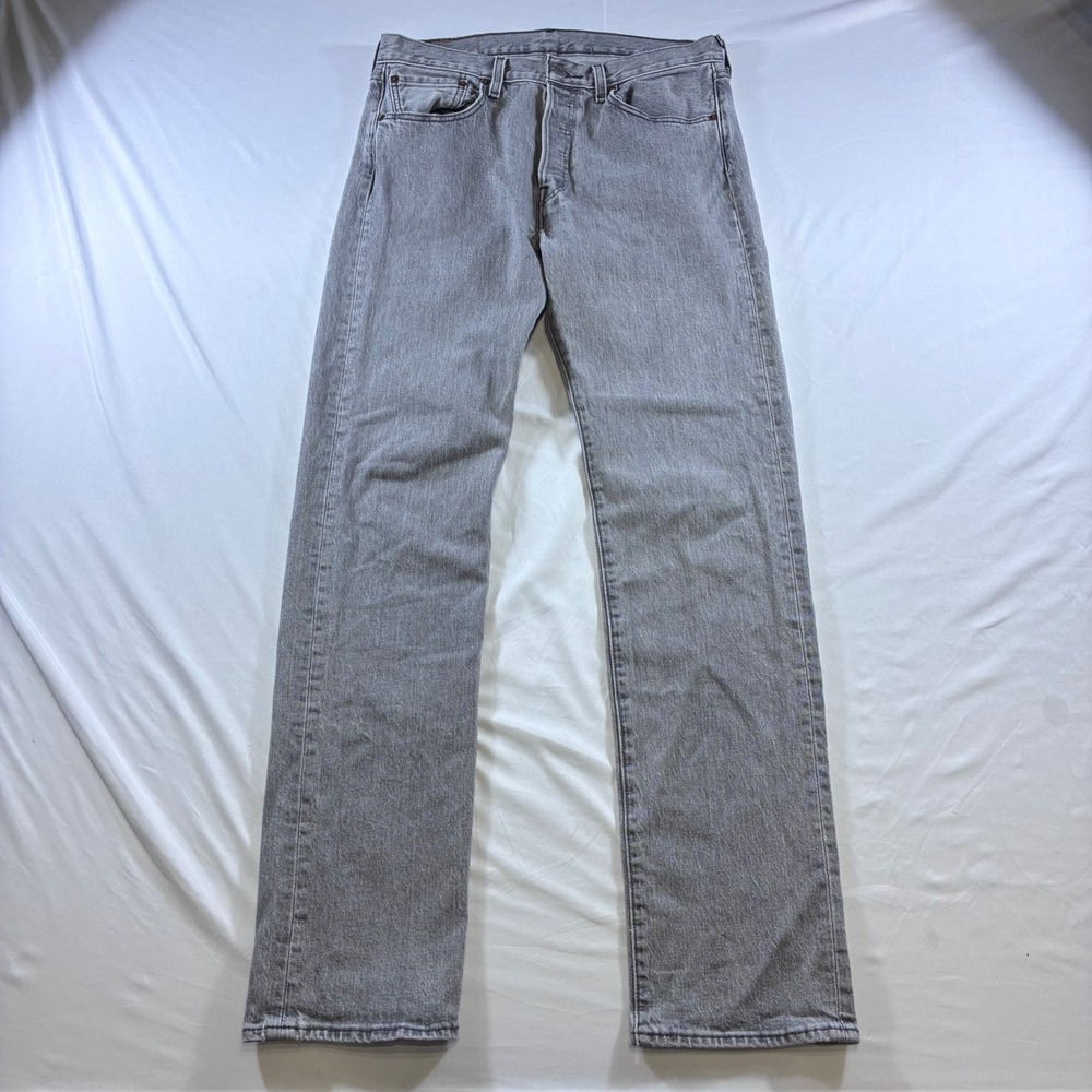Levis 501 Original Fit‎ Grey Denim Jeans Mens 32x34 Button Fly 00501-2370